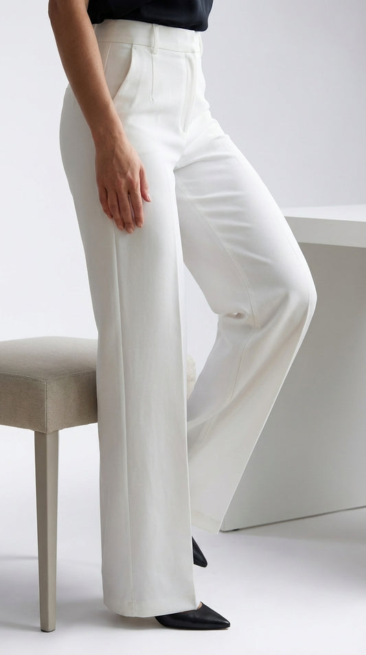 Pantalón recto de cintura alta
