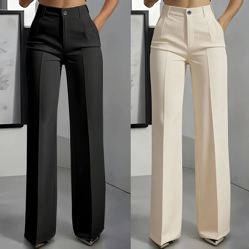 Pantalón recto de cintura alta