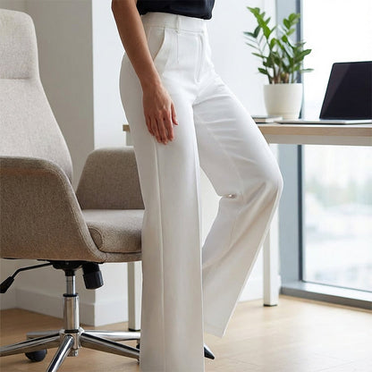 Pantalón recto de cintura alta