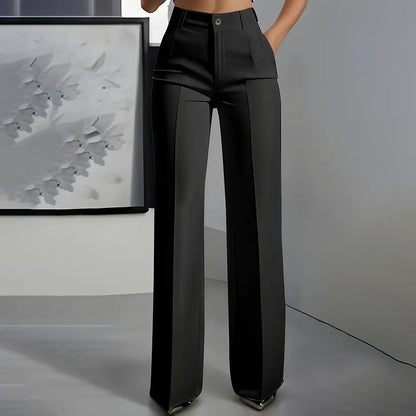 Pantalón recto de cintura alta
