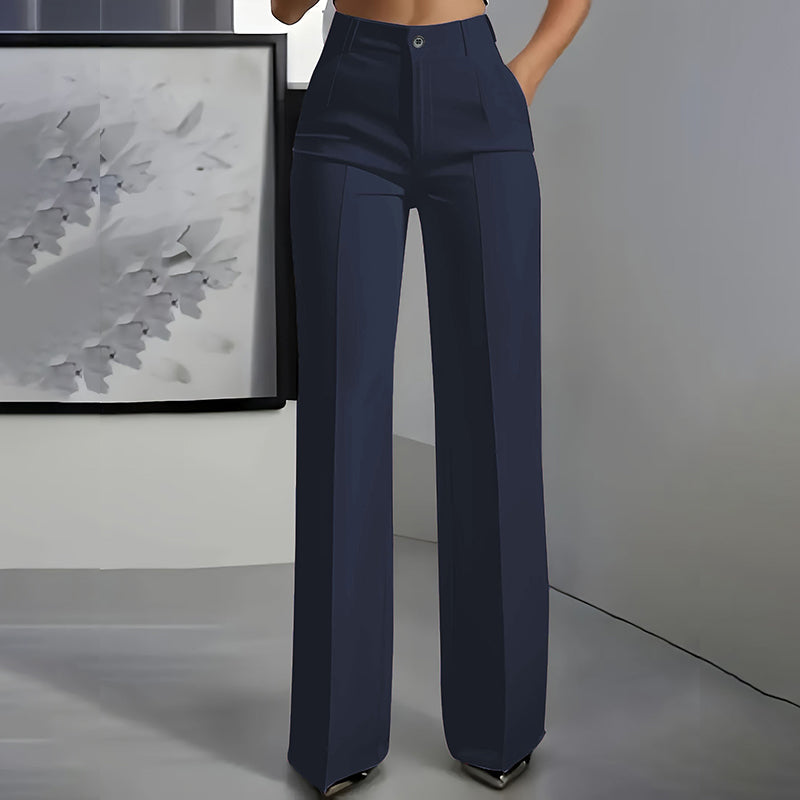 Pantalón recto de cintura alta