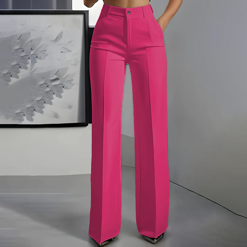 Pantalón recto de cintura alta