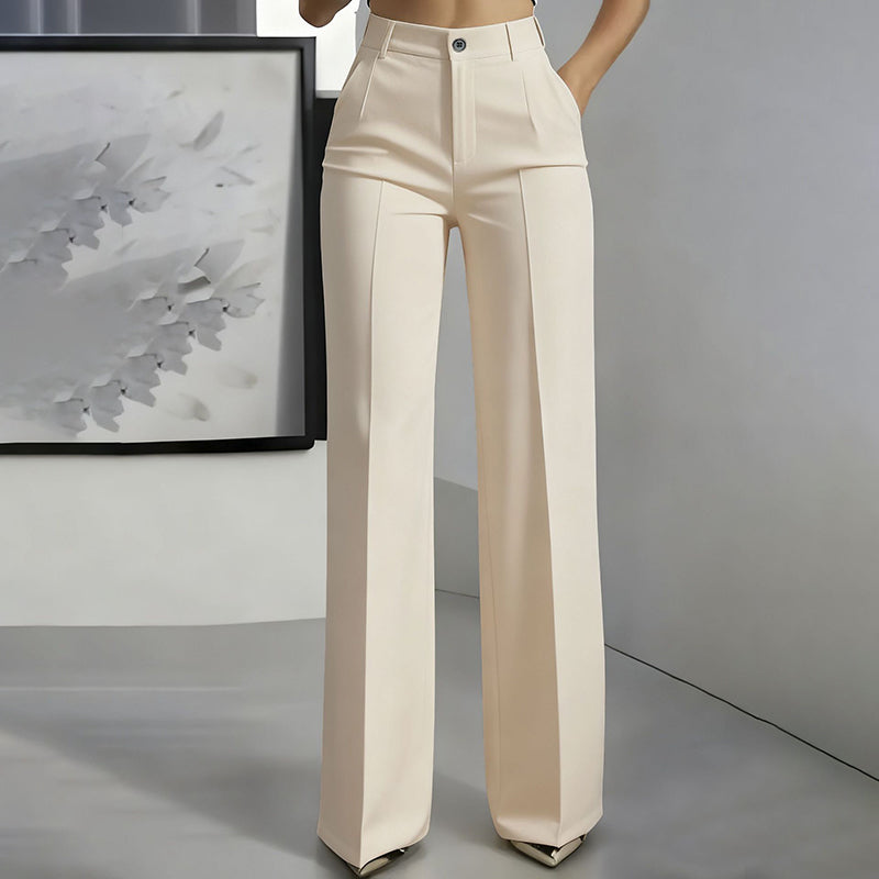 Pantalón recto de cintura alta